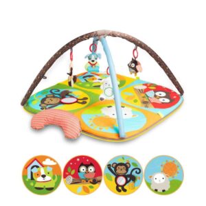 Irtzy Baby Play Mat Zoo Theme Sensory Infant Toys Keep Baby Occupied Toddler Activity Gym Develop Neck Strength Play Gym For Babies 0-6 Months Washable Baby Gyms  Playmats