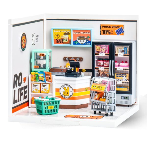 Rolife Super Store Kits Plastic Building Toys For Xmas Gifts DIY Miniature House - Image 2