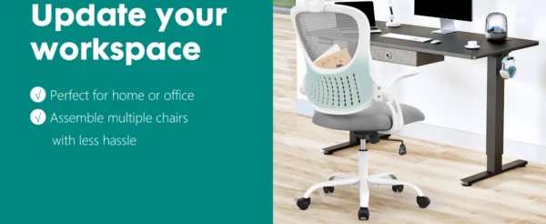 Mesh Ergonomic Office Computer Desk Chair Flip-up Arms Adjustable Headrests Comfortable Lumbar Support For Home Office - Image 8