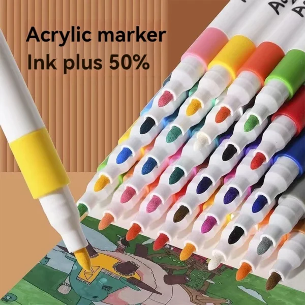 12-80 Colores Set Acrylic Paint Art Marker Pen Rock Painting for Kids Graffiti Stone Ceramic Glass Wood DIY Crafts Art Supplies - Image 4