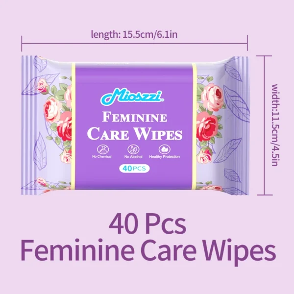 Mioszzi Mint Feminine Cleansing Wet Wipes 40pcs/pack,refreshing,portable,remove oder - Image 4