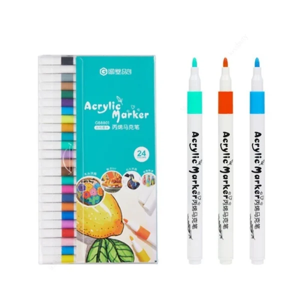 12-80 Colores Set Acrylic Paint Art Marker Pen Rock Painting for Kids Graffiti Stone Ceramic Glass Wood DIY Crafts Art Supplies - Image 6