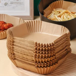 10-200pcs Air Fryer Disposable Paper Liner Square Air Fryer Liner Oil & Waterproof Parchment Paper for Baking Roasting & BBQs Gr