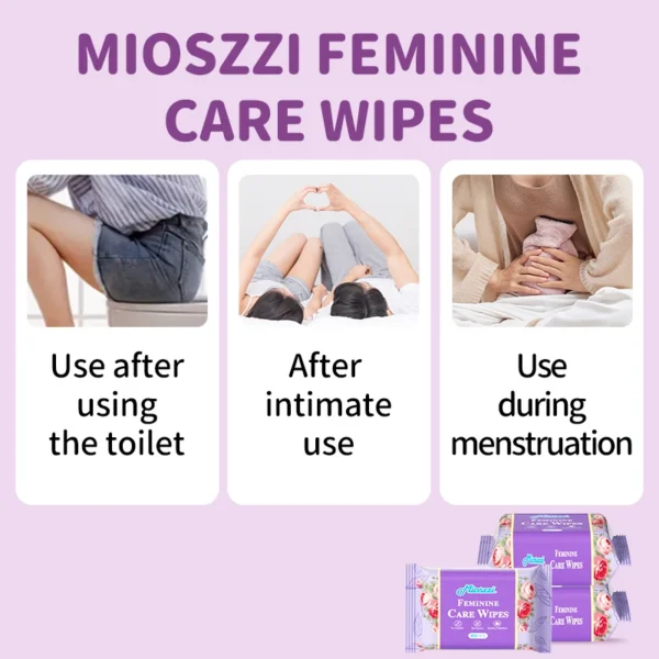 Mioszzi Mint Feminine Cleansing Wet Wipes 40pcs/pack,refreshing,portable,remove oder - Image 5