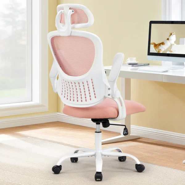 Mesh Ergonomic Office Computer Desk Chair Flip-up Arms Adjustable Headrests Comfortable Lumbar Support For Home Office - Image 14