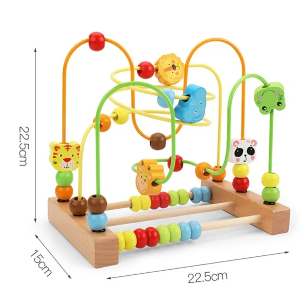 Montessori Baby Toys Wooden Roller Coaster Bead Maze Abacus Math Toys Toddler Early Educational Toys for Kids Children 1-3 Years - Image 5