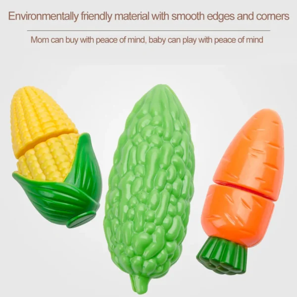 Cutting Fruits Vegetables Toy Set with Cutting Board Play Food Montessori Toys Sets for Toddlers Kids Boys Girls - Image 4
